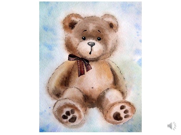Медвежонок акварель