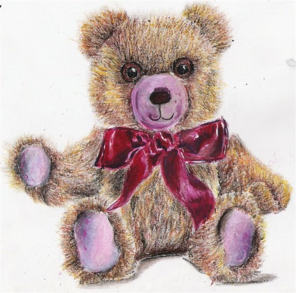 Медвежонок пастелью