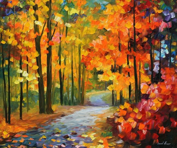 Леонид Афремов осенний пейзаж