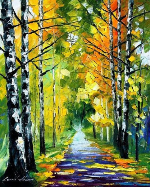 Картины Афремова лес