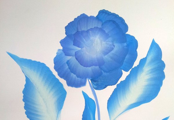 Красивый рисунок красками в синем цвете