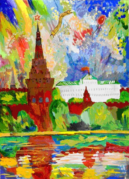 Салют Победы живопись