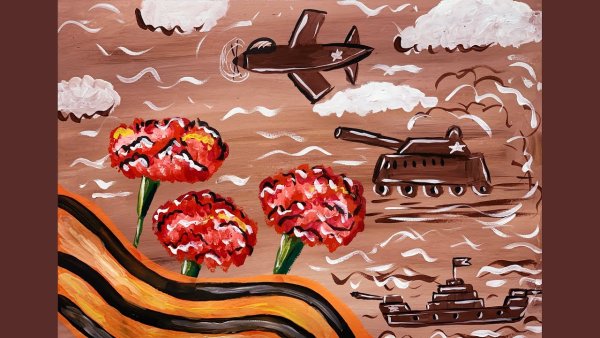 День Победы рисунок гуашью