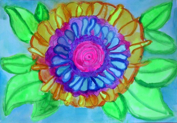 Фантастические цветы рисование