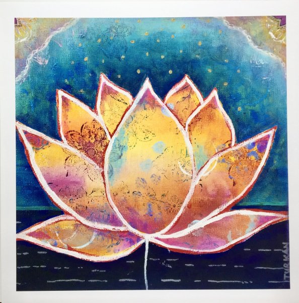 Лотос акварель буддизм