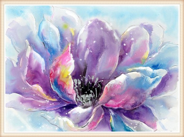 Волшебные цветы акварель