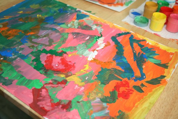 Заливка гуашью