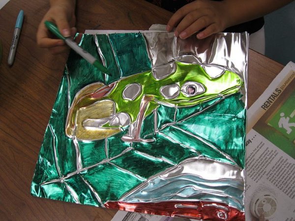 Аппликация фольгой