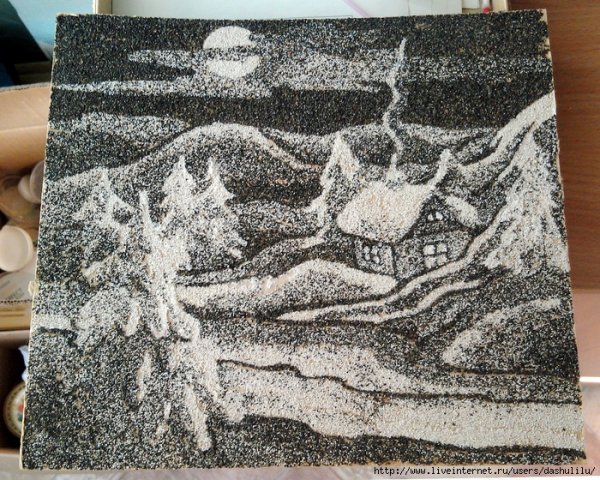 Рисование манкой