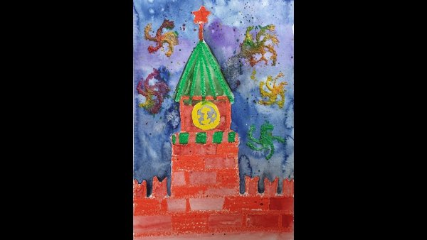 Рисование тема Кремль для дошкольников