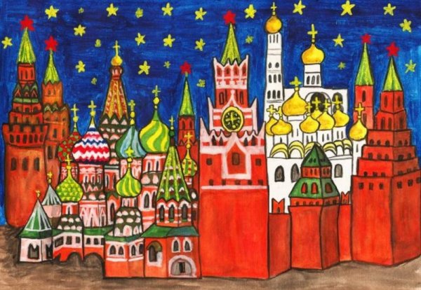 Спасская башня Кремля скетчинг