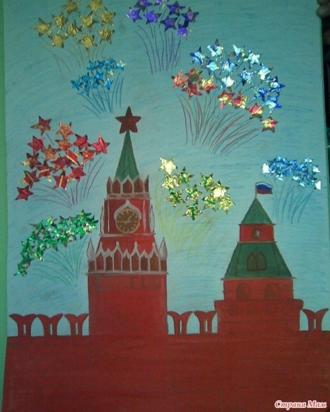 Спасская башня Кремля рисование