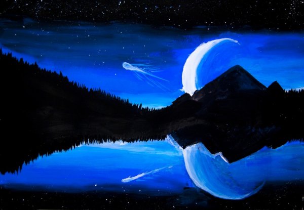 Ночной пейзаж легко