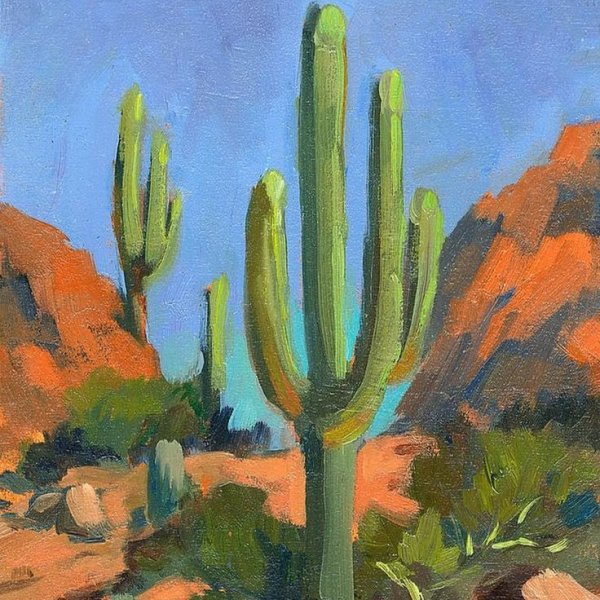 Кактусы мастихином