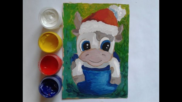 Новогодняя гуашь для малышей