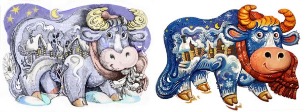 Рисуем символ 2021 года гуашью