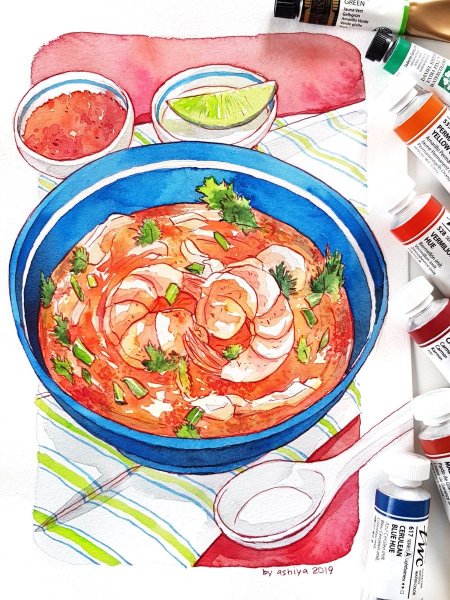 Блюдо рисунок гуашь