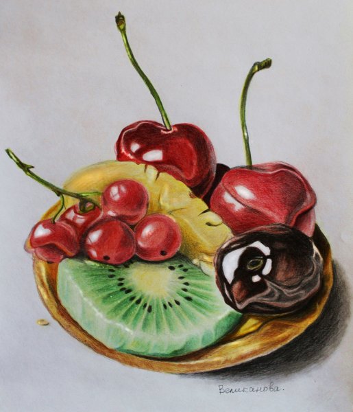 Фрукты гуашью