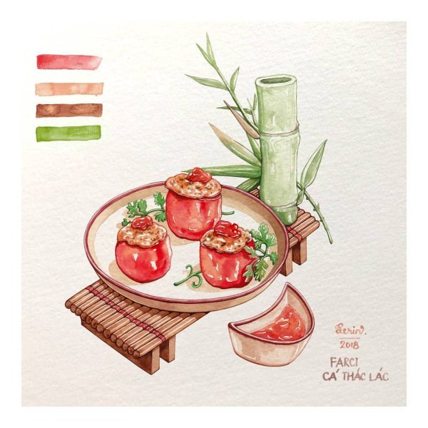 Рисунки гуашью еда