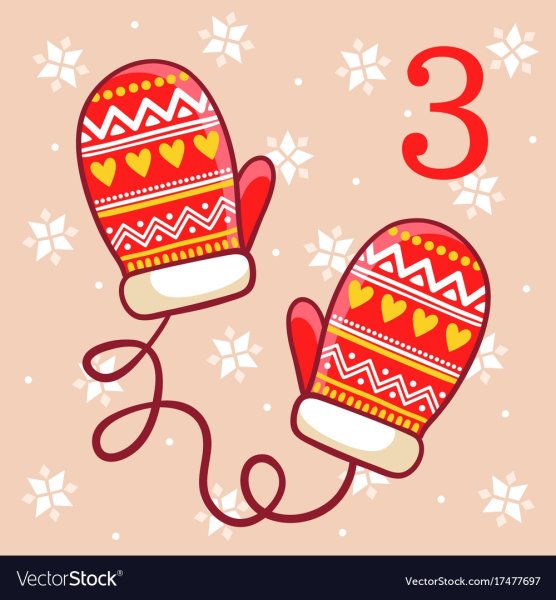 Зимние варежки рисунок