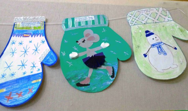 Аппликация Новогодняя варежка