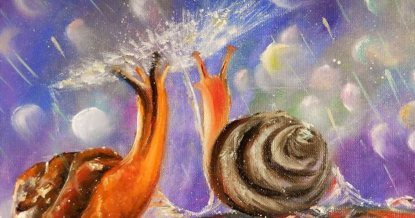 Улитка картина маслом