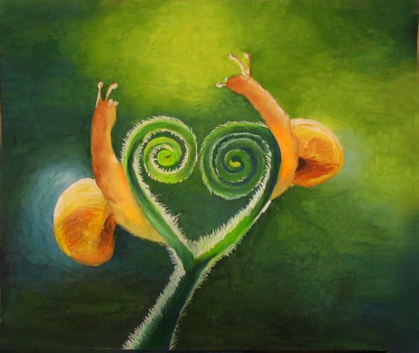 Улитка пастелью