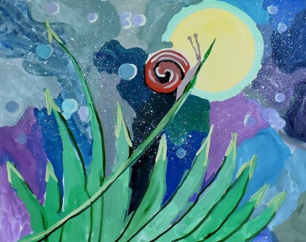 Улитка гуашью