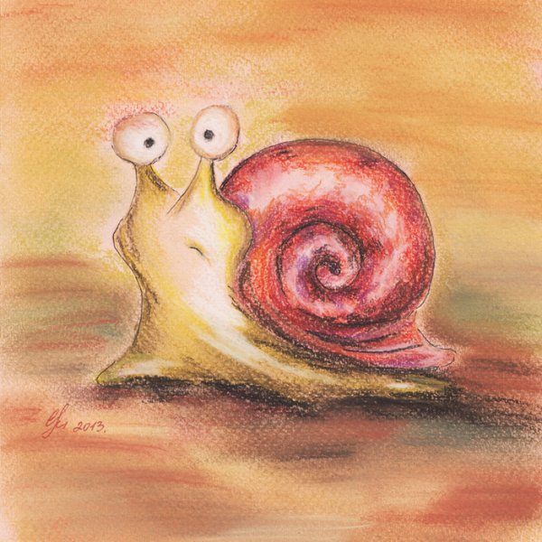 Улитка пастелью