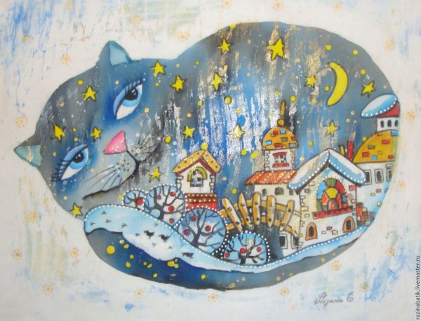 Батик картины Светлана Гарбар коты