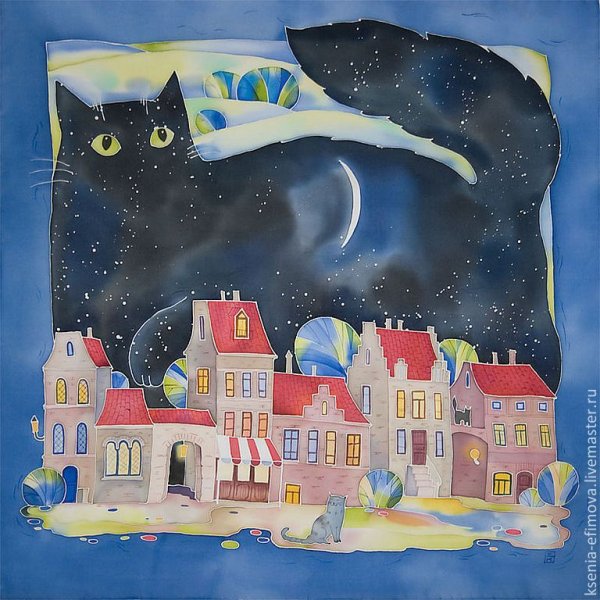 Батик кошки