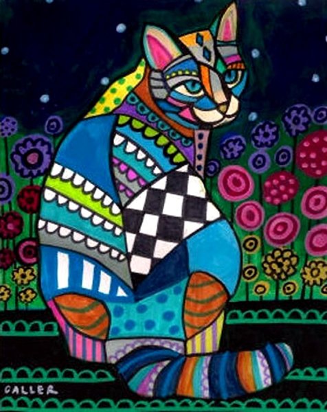 Декоративность в композиции коты