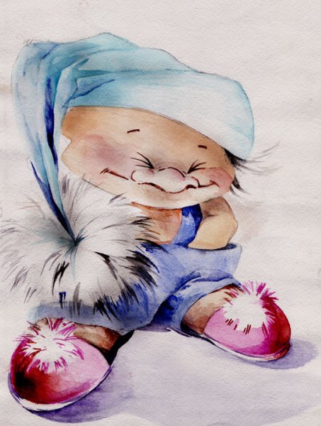 Милый Гном акварель