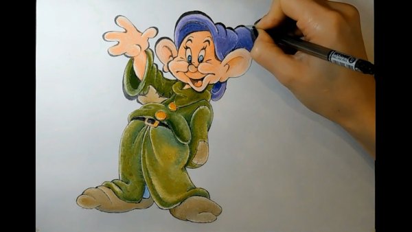 Гном рисунок гуашью