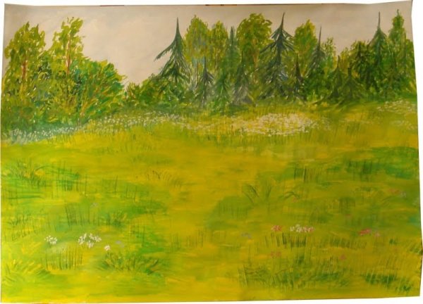 Трава гуашью