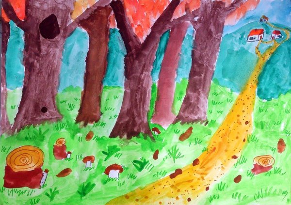 Рисование на тему Лесная Полянка