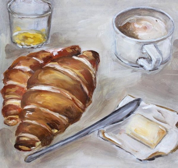 Натюрморт завтрак живопись