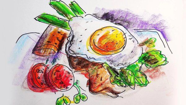Рисунок на тему завтрак