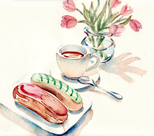 Еда акварелью