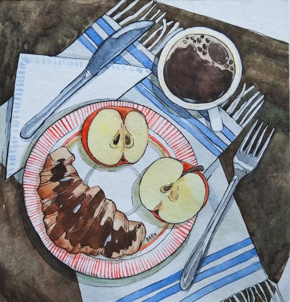 Вкусные Акварельные иллюстрации