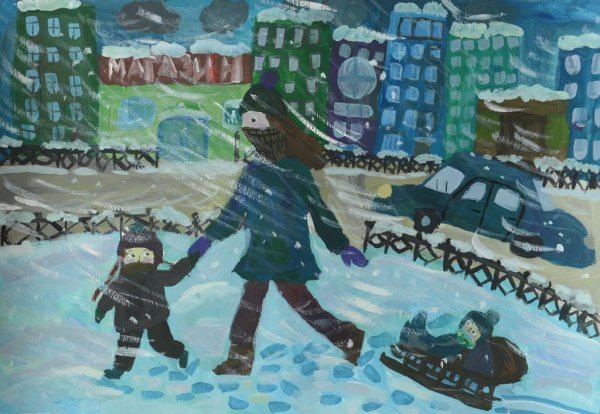 Каток гуашью