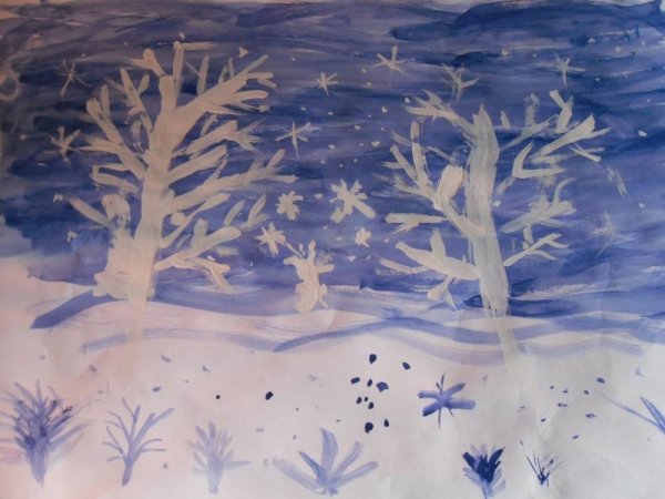 Рисование зима подготовительная группа