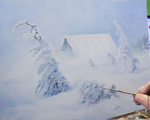 Зимний Буран живопись