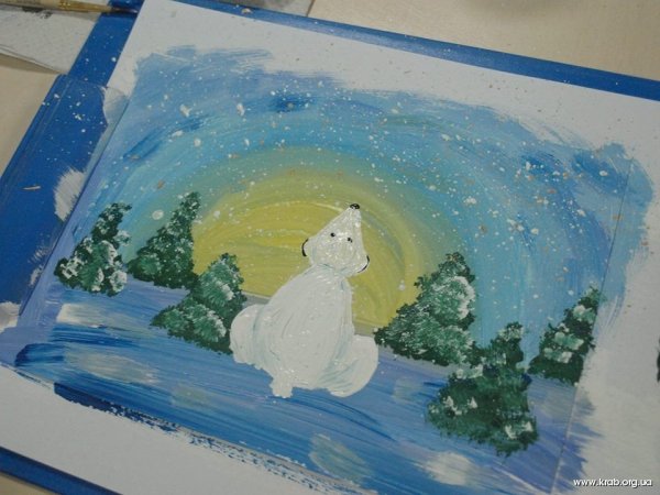 Белый медведь правополушарное рисование