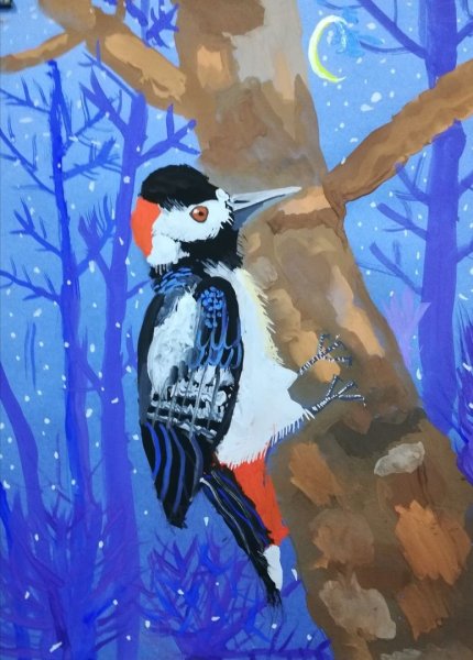 Рисование сороки