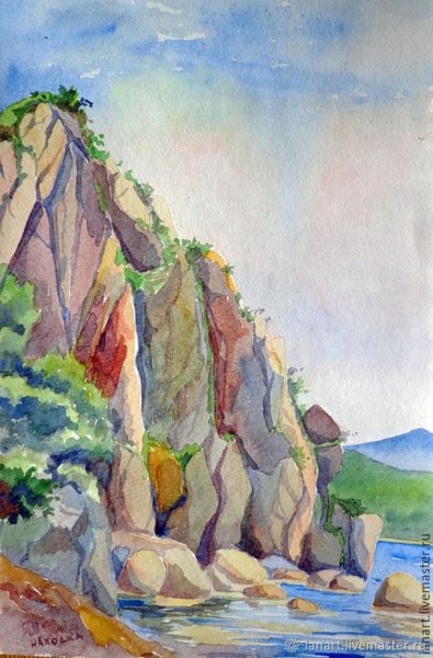 Скалы гуашью