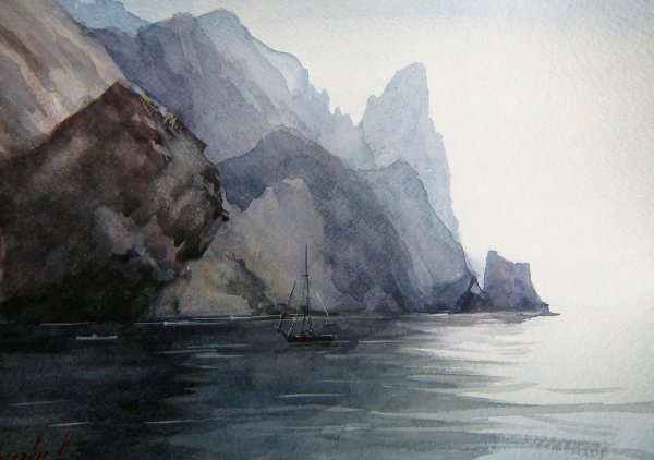 Карадаг художник акварель