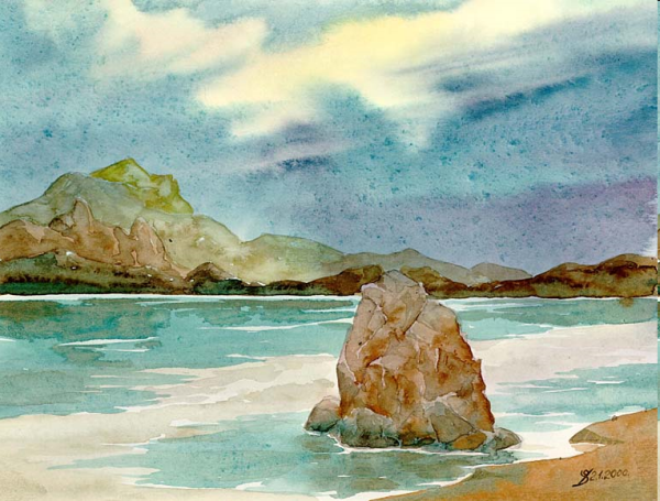 Море и горы акварелью