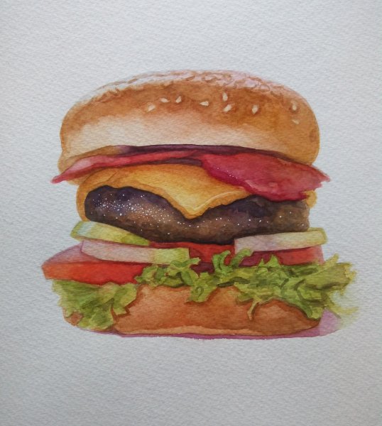 Гамбургер акварелью