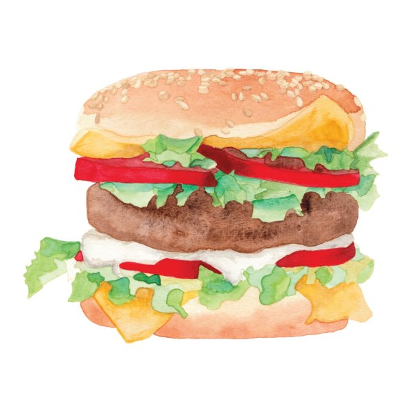 Гамбургер акварелью